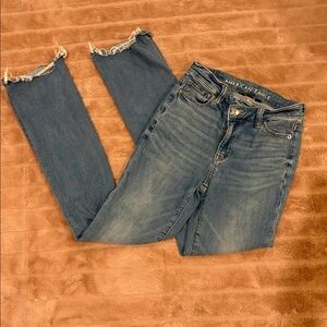 American Eagle Outfitters Women's High Rise Skinny Kick Jeans size 00 Short